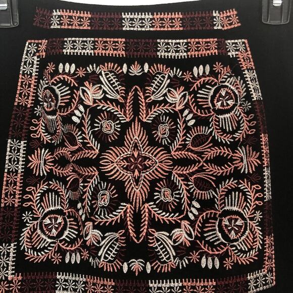 Alya Womens Skirt Medium High Waist Embroidered Dark Boho Dark Fairy Art Stretch - Picture 4 of 10